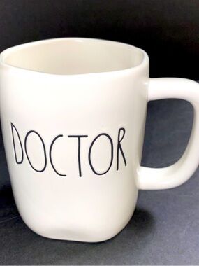 Rae Dunn Ivory Black Doctor Mug